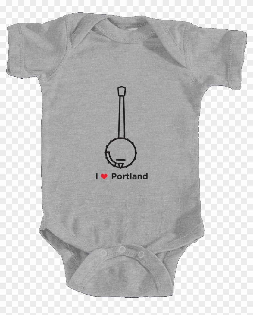 I Heart/love Portland, Oregon Bluegrass Banjo Infant Clipart #1612532