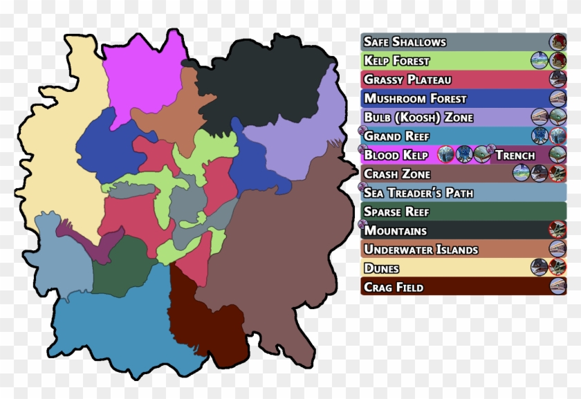 Jokes Aside, I Added A Key To The Newest Biome Map - Subnautica Lost River Map Clipart