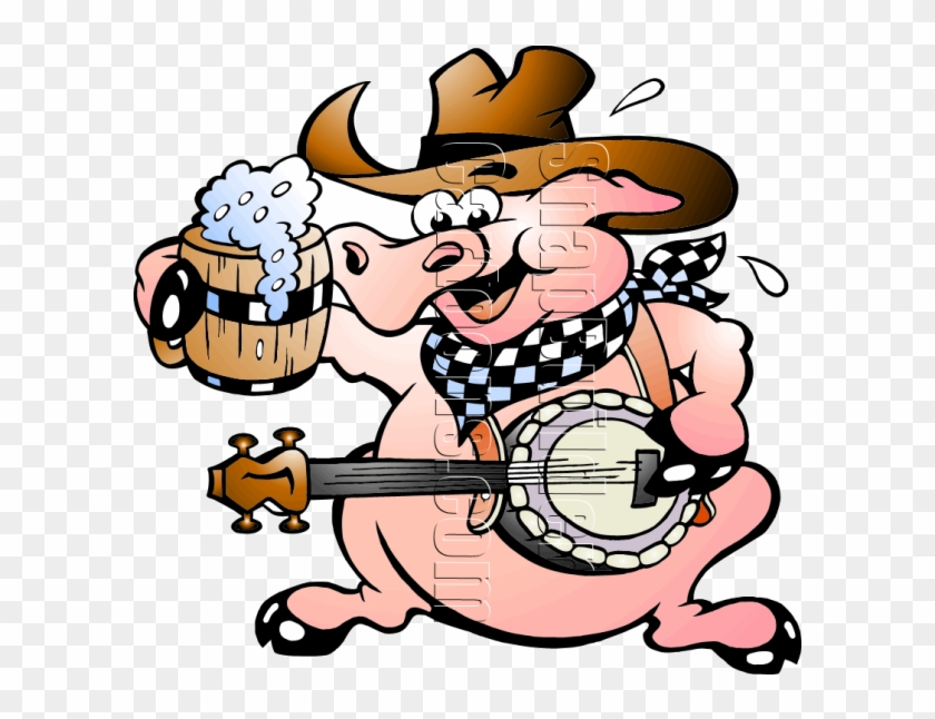 Click Image For Gallery View - Pig Playing Banjo Clipart