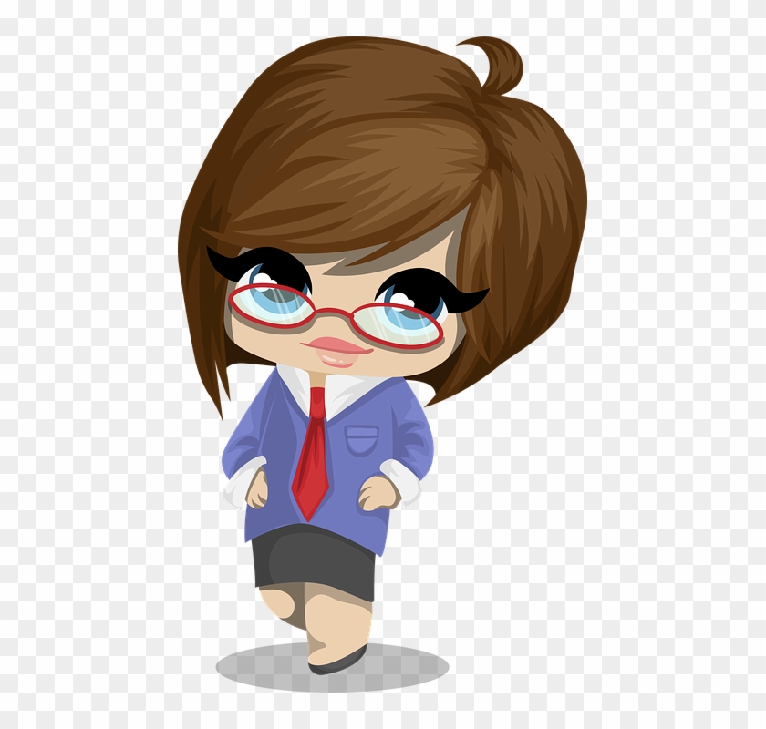 Little School Girl - Chibi Business Woman Clipart