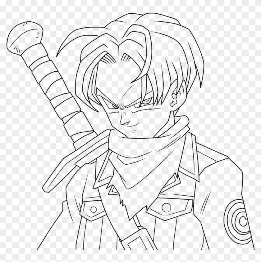 Future Trunks Profile Lineart By Brusselthesaiyan - Draw Future Trunks Dbs Clipart #1613350