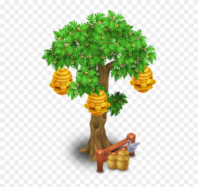 Beehive Tree - Tree With A Beehive Clipart #1614473