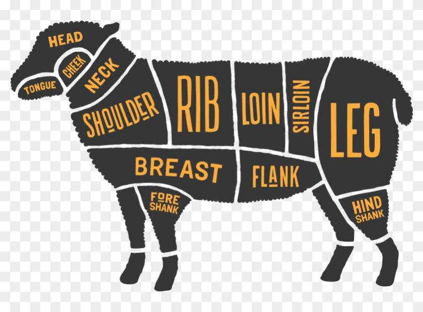 Lamb Products - Lamb Cut Diagram Clipart #1616079
