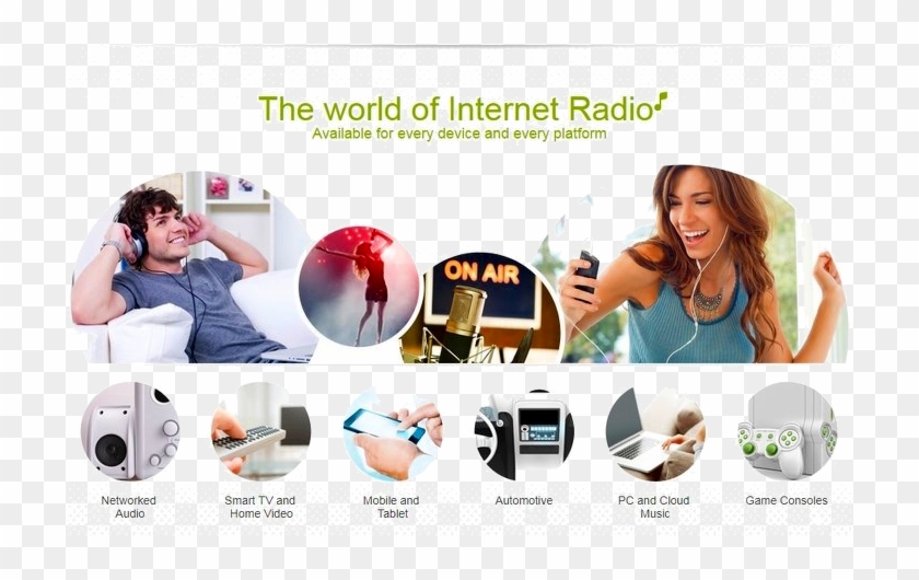 Streaming, Live Stream, Tunein, Grace Digital, Wifi - Online Advertising Clipart