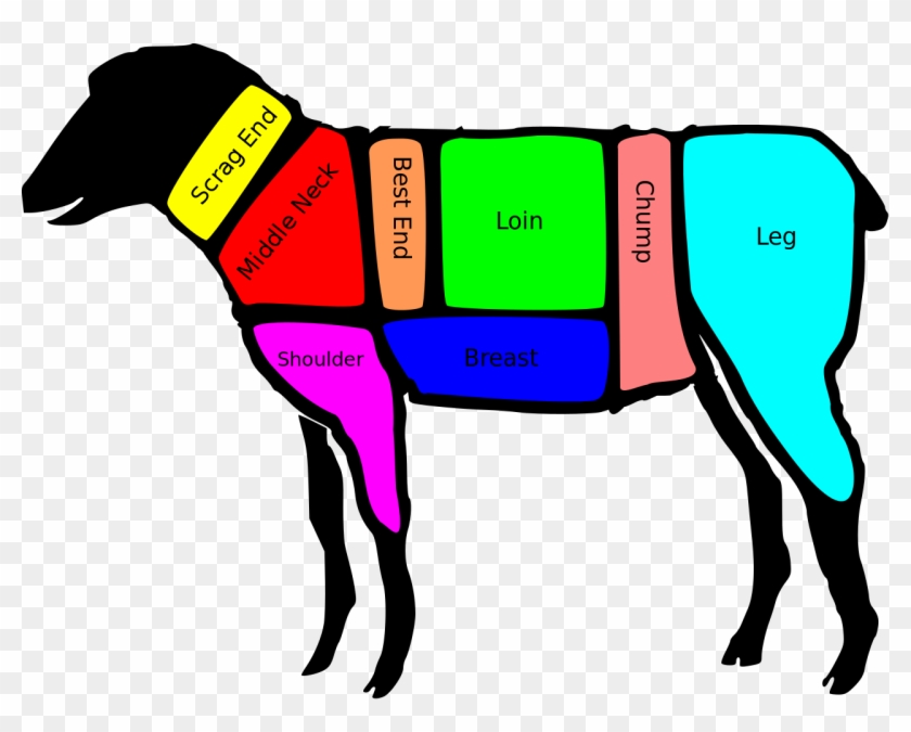 British Lamb Cuts - Primal Cuts Of Sheep Clipart