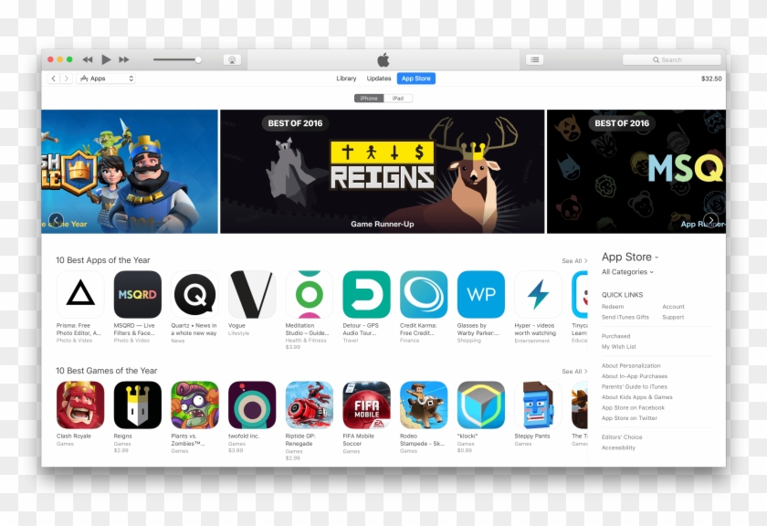 Apple Publishes Best Of 2016 App Store Lists - Apple Clipart #1616379