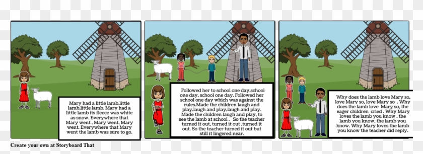 Mary Had A Little Lamb - Cartoon Clipart