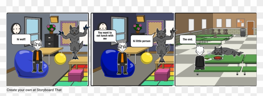 The Wolf And The Little Kid - Cartoon Clipart #1617562