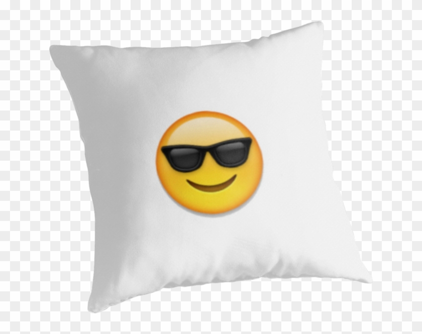 Sunglasses Emoji Pillow - Throw Pillow Clipart