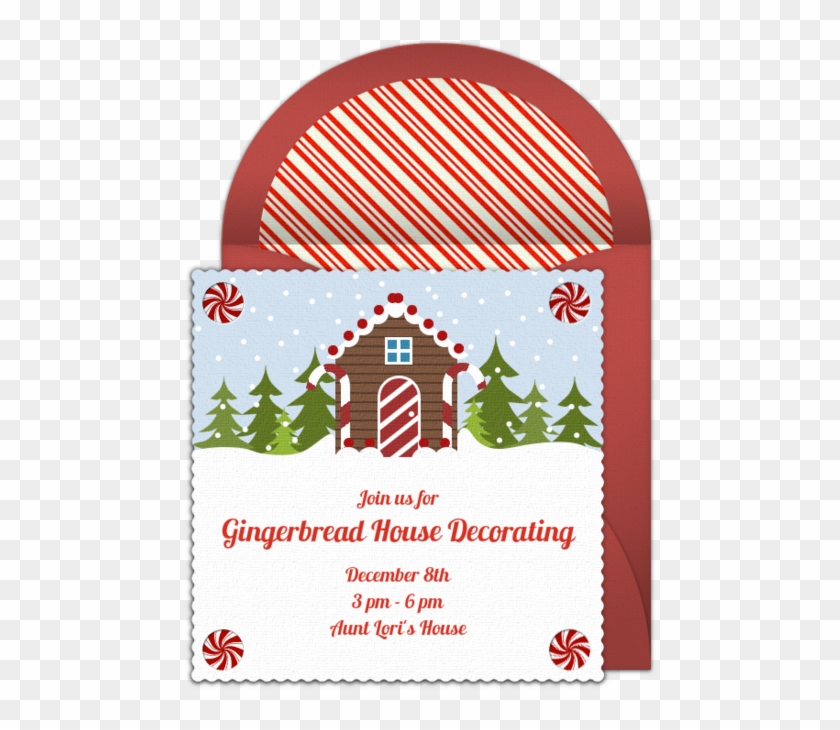 Gingerbread House Online Invitation - Candy Box Clipart #1618797