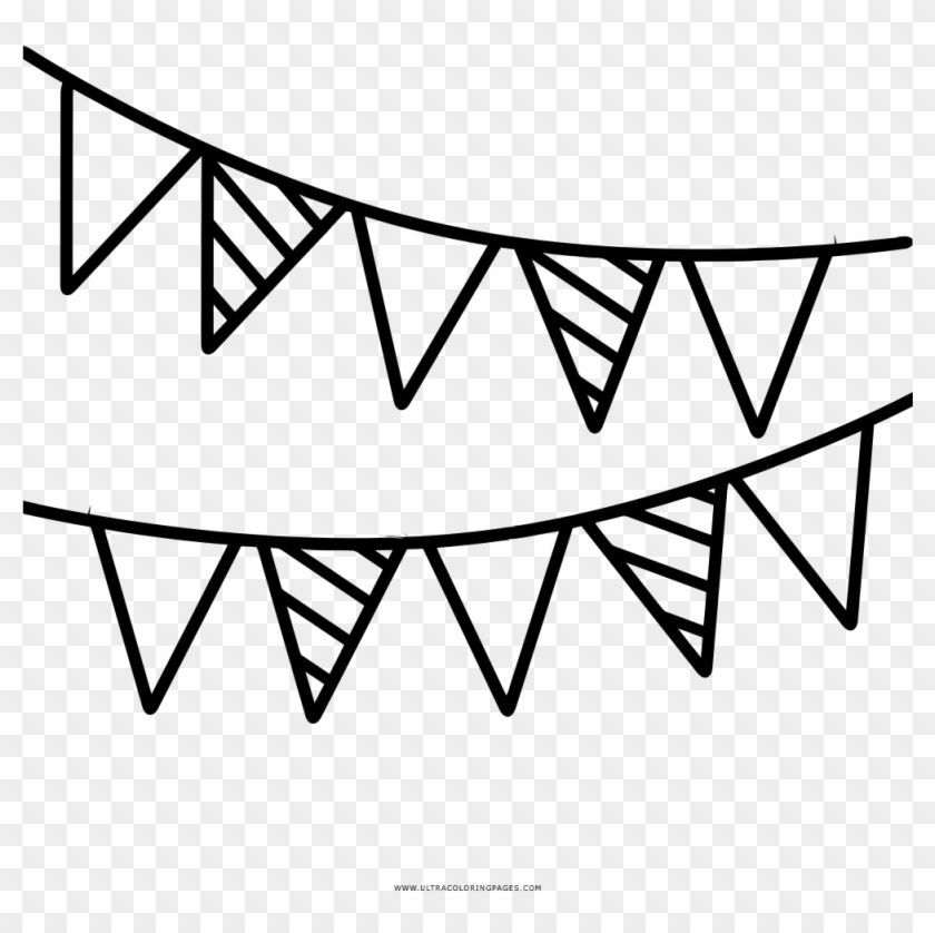 Garland Coloring Page - Line Art Clipart
