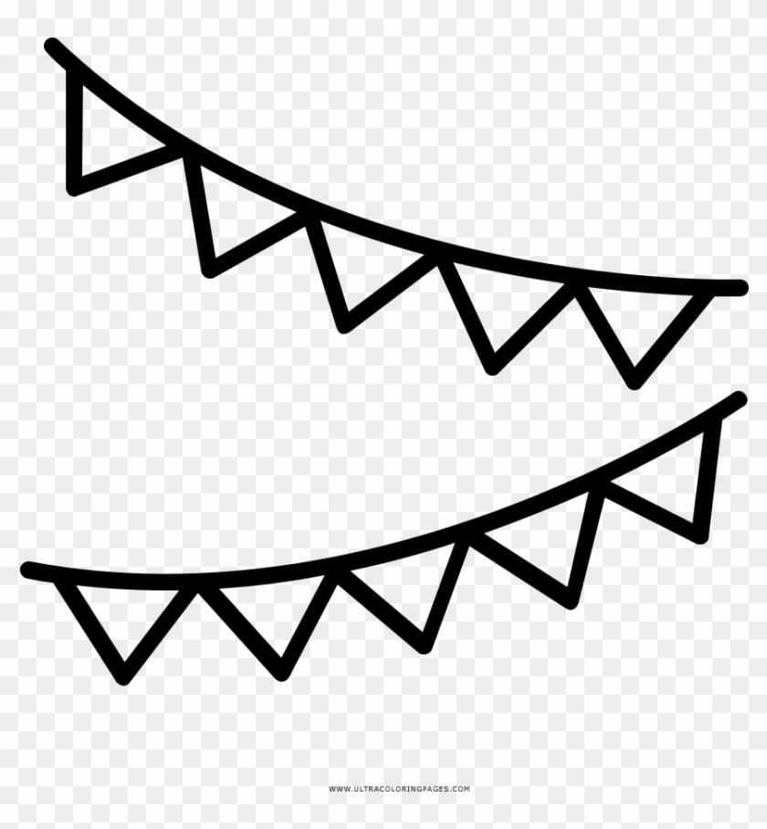 Bunting Coloring Page - Icon Clipart