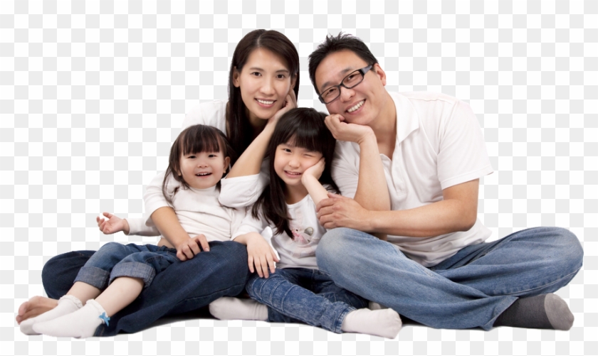 Asian Family Png - Sitting Clipart #1619372