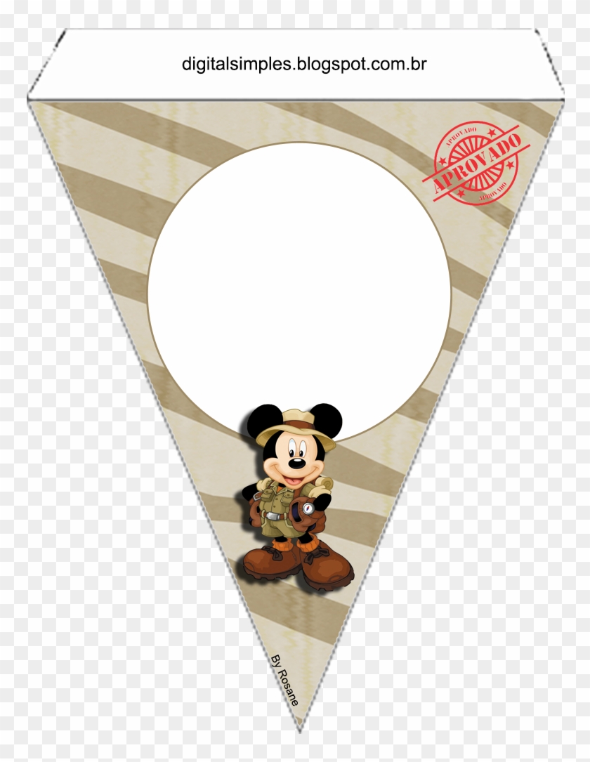 Mickey Y Minnie De Safari Free Printable Bunting - Mickey Safari Clipart #1619631