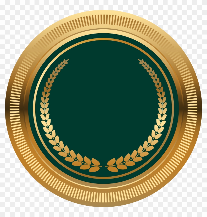 Green Gold Seal Badge Png Transparent Image Clipart #1620921