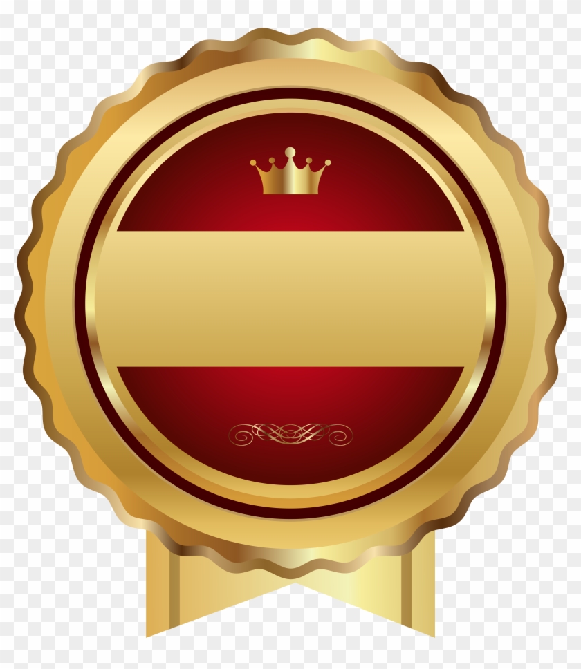 Red Gold Seal Badge Transparent Png Clip Art #1621415
