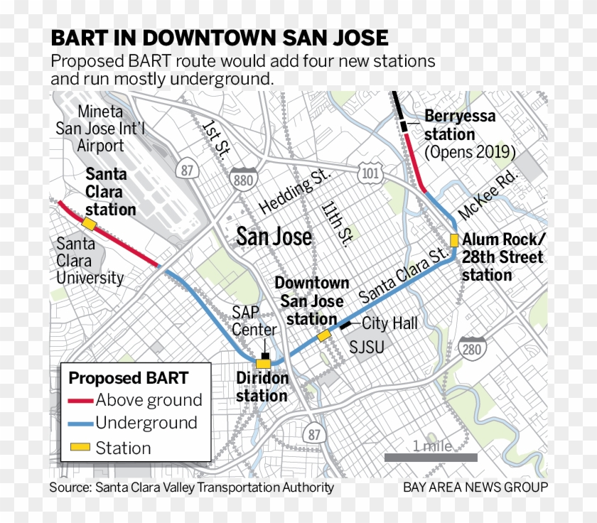 Bart Map “ - San Jose Bart Clipart #1621511