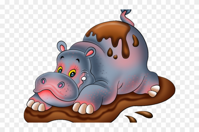 Hippo In The Mud Clipart