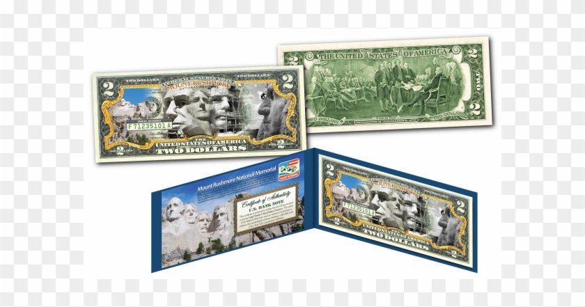 Mount Rushmore National Memorial Official $2 Bill - Lunar Landing 50th Anniversary Clipart #1625096