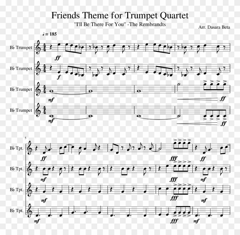 Friends Theme For Trumpet Quartet - Coltrane Untitled Original 11386 Clipart