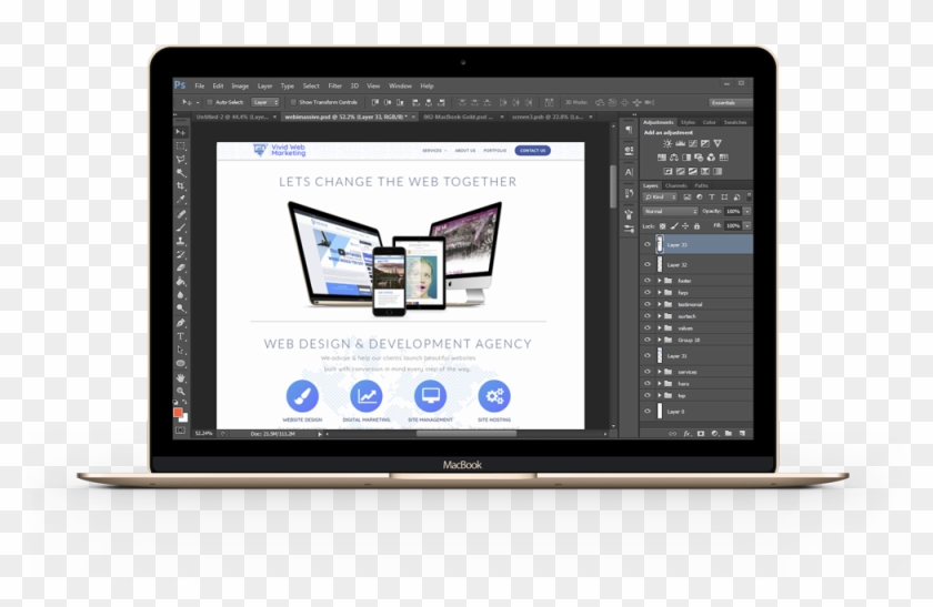 We Design Your Website In Photoshop & Get Approval - Led-backlit Lcd Display Clipart