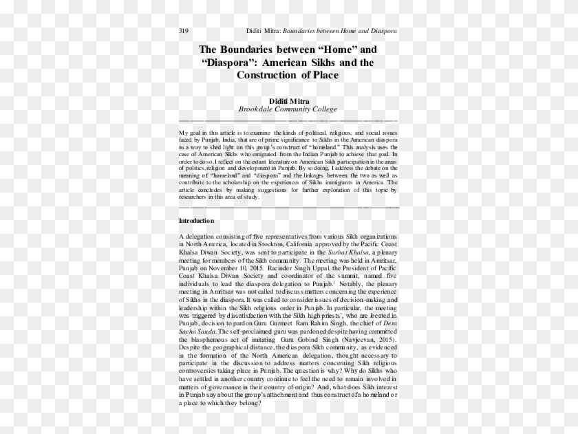 The Boundaries Between " Home " And " Diaspora " - Research Survey Questionnaire About Poverty Clipart