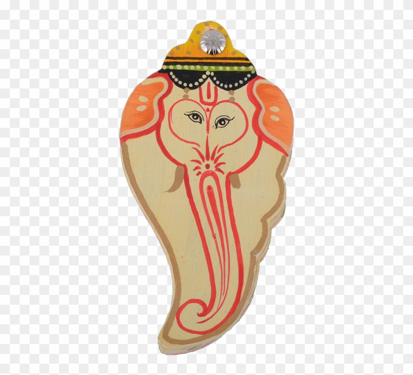 Wooden Ganesh Face Coin Holder - Cartoon Clipart #1626362