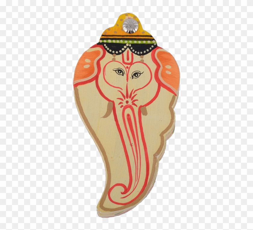 Wooden Ganesh Face Coin Holder - Cartoon Clipart #1626362
