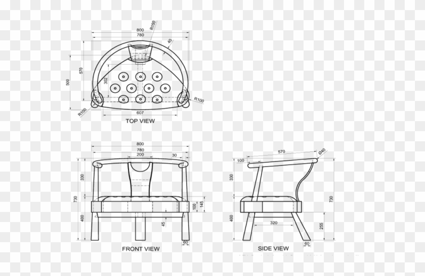 Product Dimensions - Office Chair Clipart