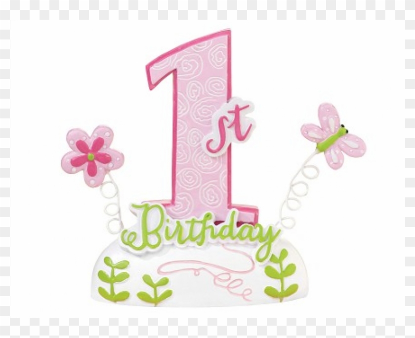 1st Birthday Cake Topper Blue Or Pink - Baby Girl 1st Birthday Clipart