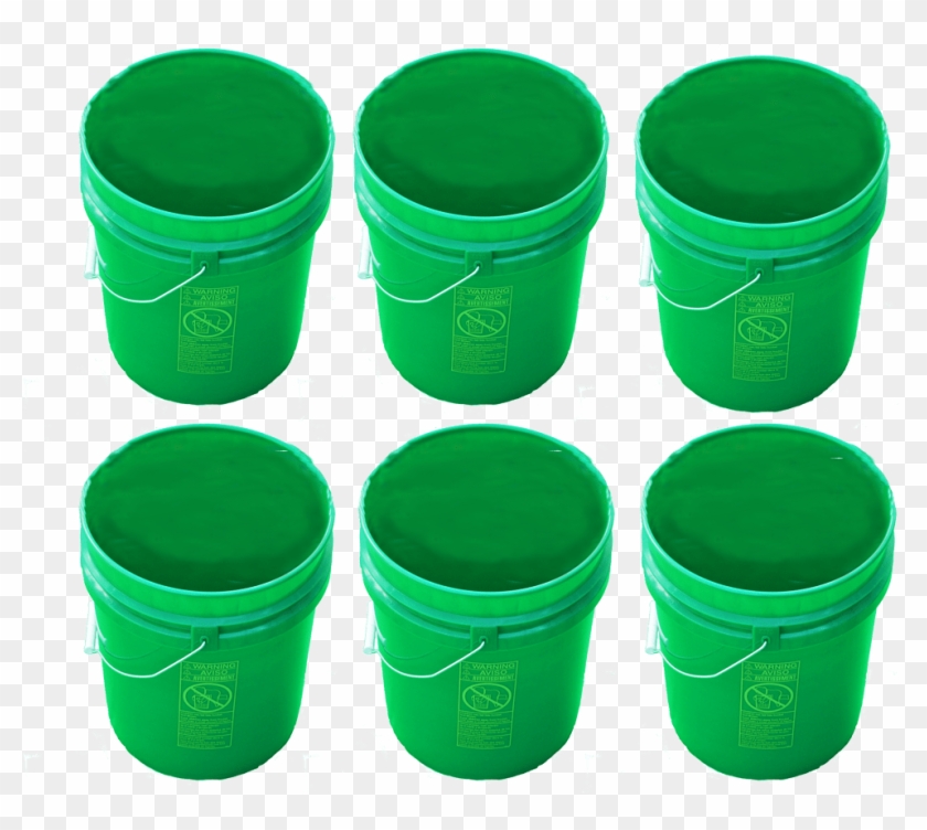 5 Gallon Plastic Buckets Green Six Pack 5 - Plastic Clipart