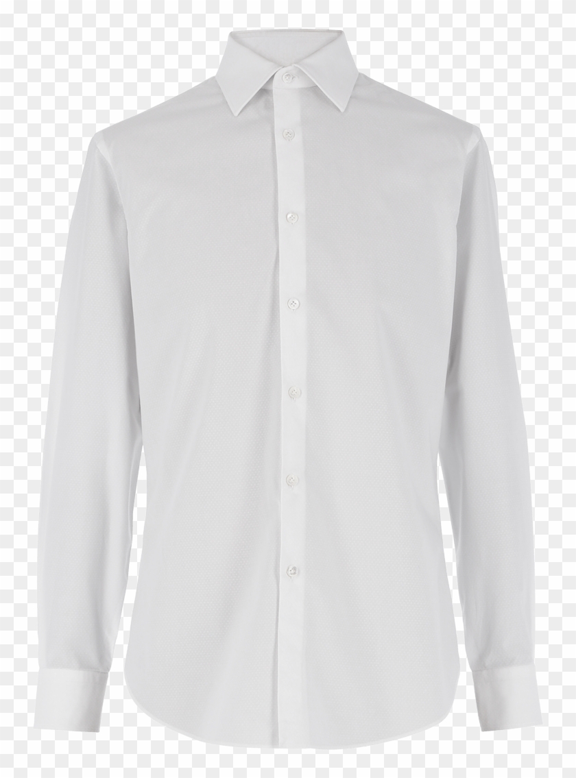 White Micro-weaved Shirt - Formal Wear Clipart #1630131