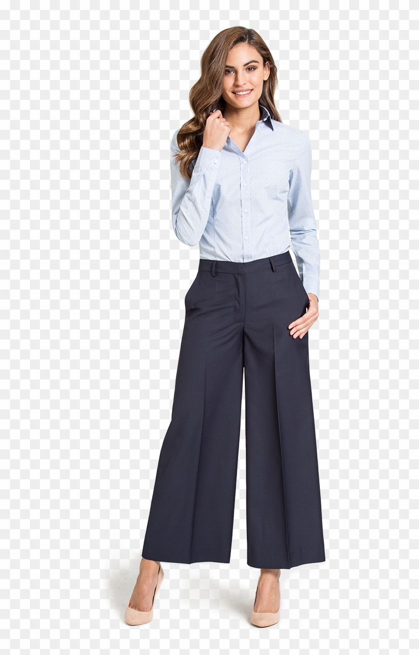 Blue Women's Dress Shirt - Shirt With Pants For Women Clipart