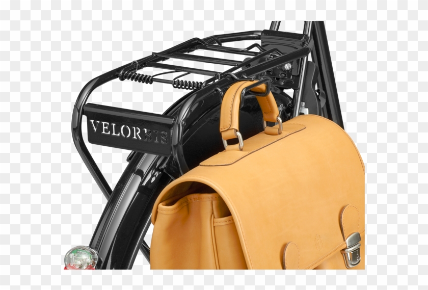 Velorbis Rear Carrier With Hook For Bag - Bicycle Leather Briefcase Carrier Clipart #1630512