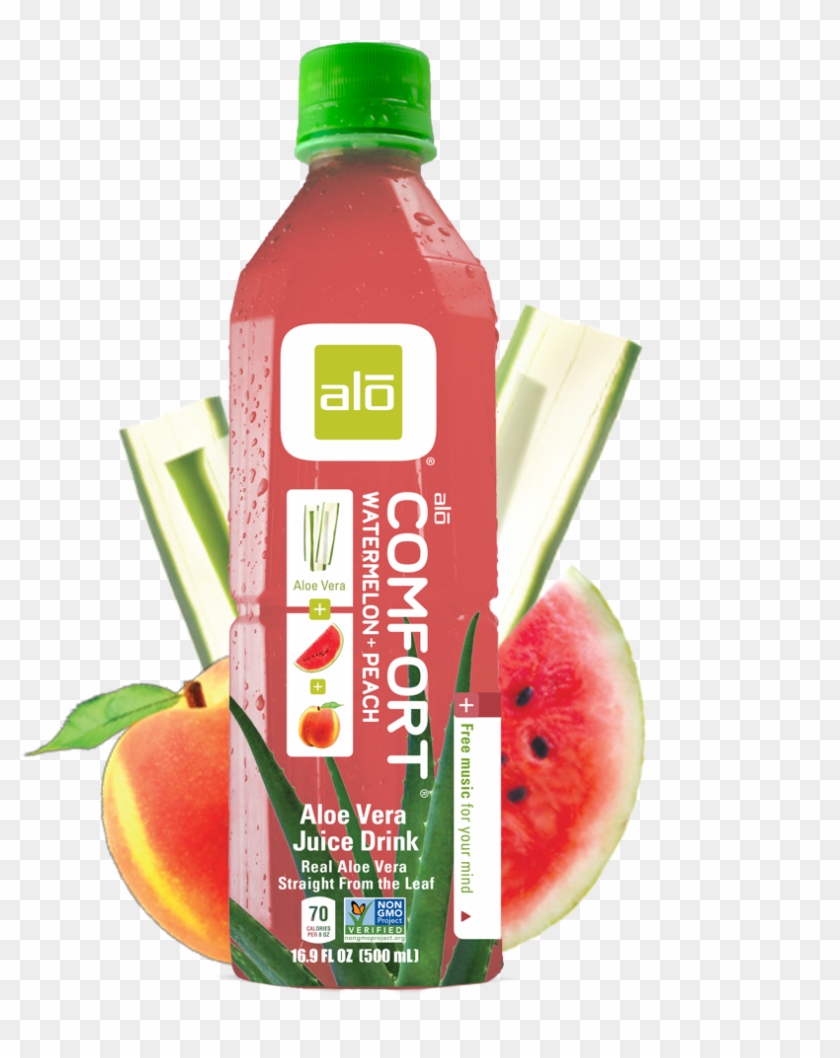 Alo Comfort Watermelon Peach - Aloe Vera Drink Watermelon And Peach Clipart