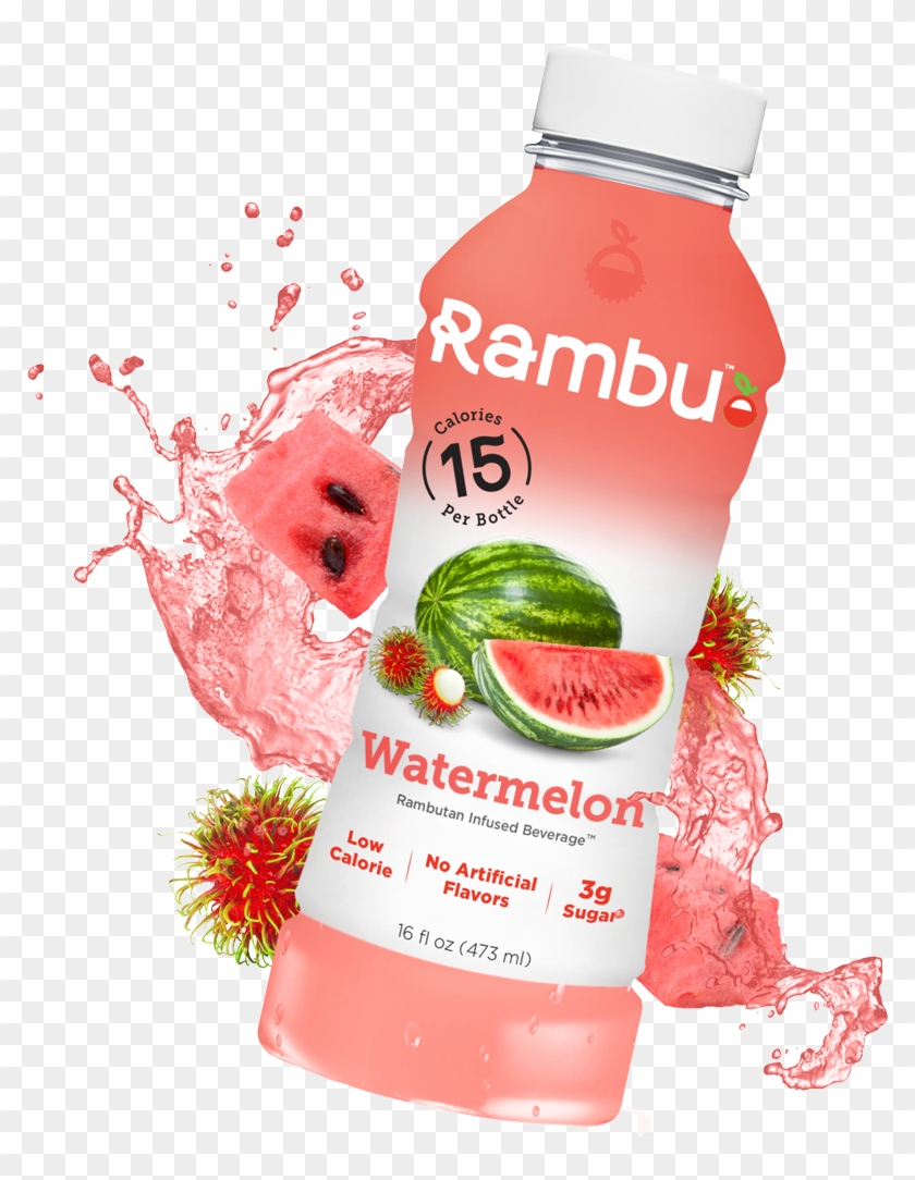 Watermelon Rambutan Infused Beverage Bottle Splash - Bottle Clipart #1630992