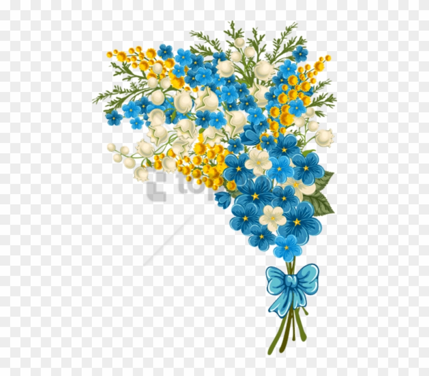 Free Png Flower Bouquet Icon Png Image With Transparent - Png Flowers Yellow & Blue Clipart