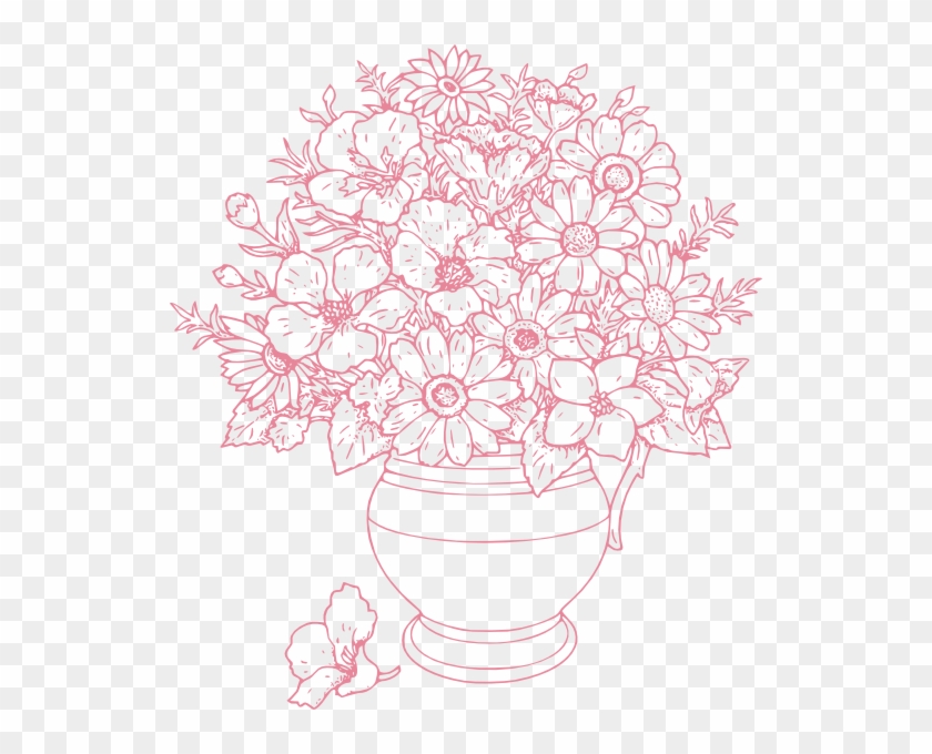 Bouquet Of Flowers Outline Clipart #1631412