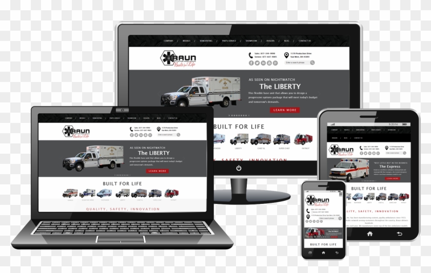 Braun Responsive Website Design - Phones Laptops And Tablets Clipart #1631804