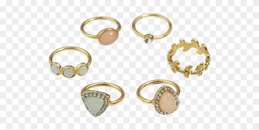 Faux Opal Rhinestone Water Drop Rings - Earrings Clipart