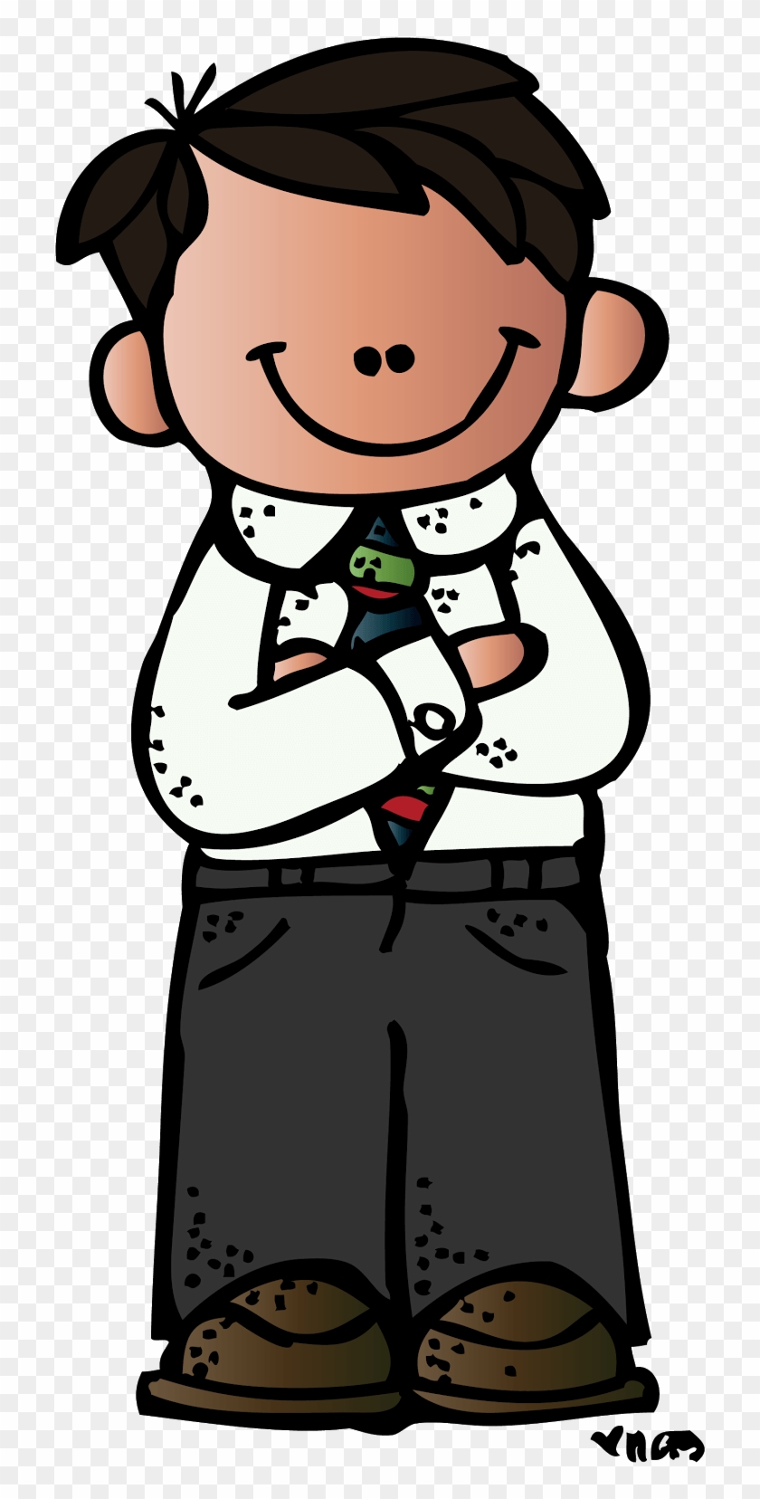 Folded Arms And Hands Clipart - Melonheadz Black And White - Png Download