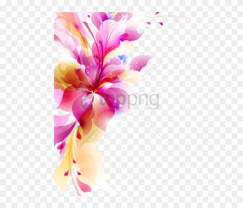 Free Png Colorful Floral Design Png Png Image With - Colorful Flower Vector Png Clipart