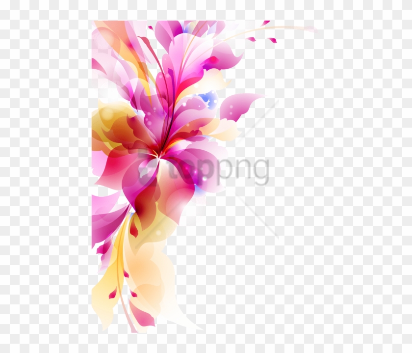 Free Png Colorful Floral Design Png Png Image With - Colorful Flower Vector Png Clipart #1632525