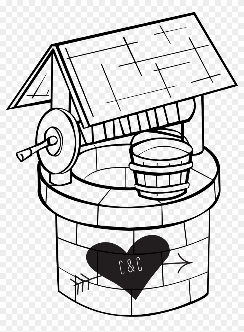 Wishing Well-01 - Wedding Wishing Well Drawing Clipart