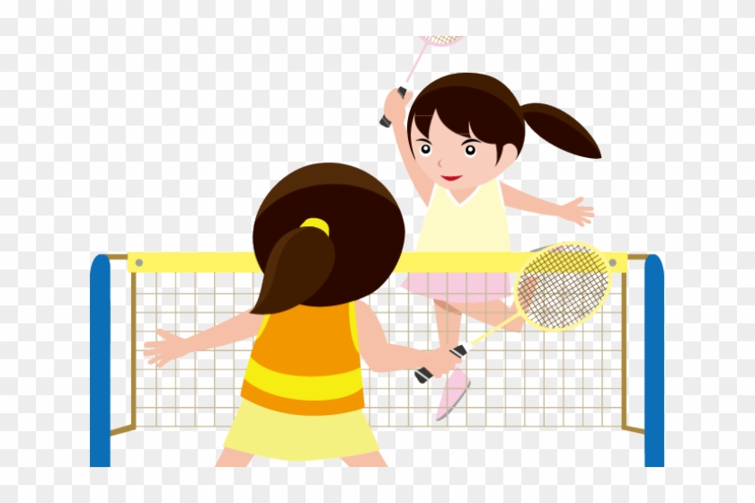 Free Clipart On Dumielauxepices - Girl Playing Badminton Clipart - Png Download