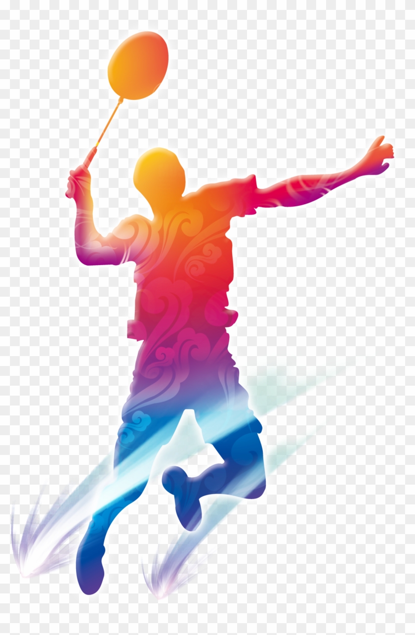 Of Silhouettes Badminton Playing Clipart #1633138