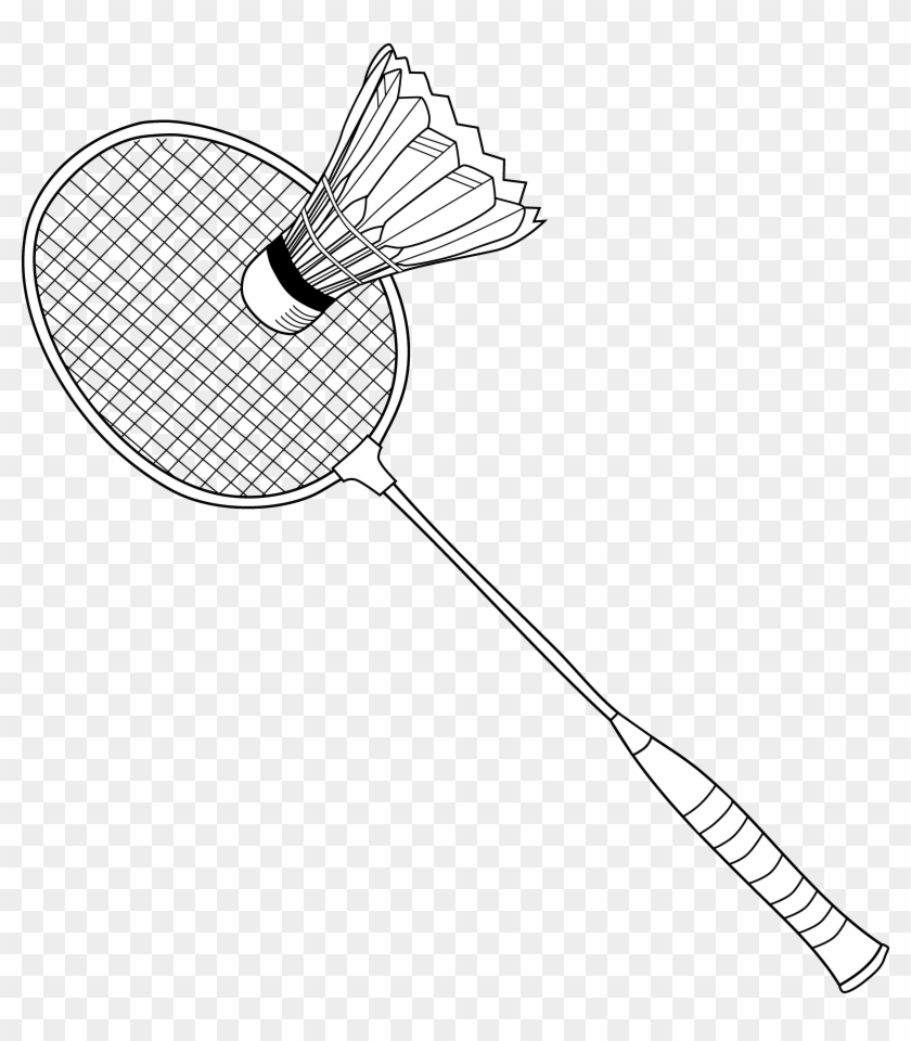 Badminton Clipart Black And White - Coloring Picture Of Badminton - Png