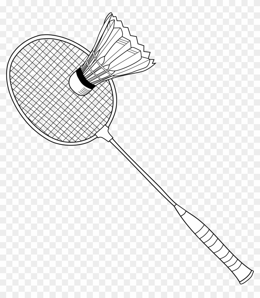 Badminton Clipart Black And White - Coloring Picture Of Badminton - Png Download