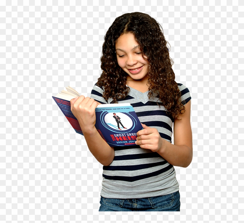 Girl Reading A Book Grass - Girl Clipart