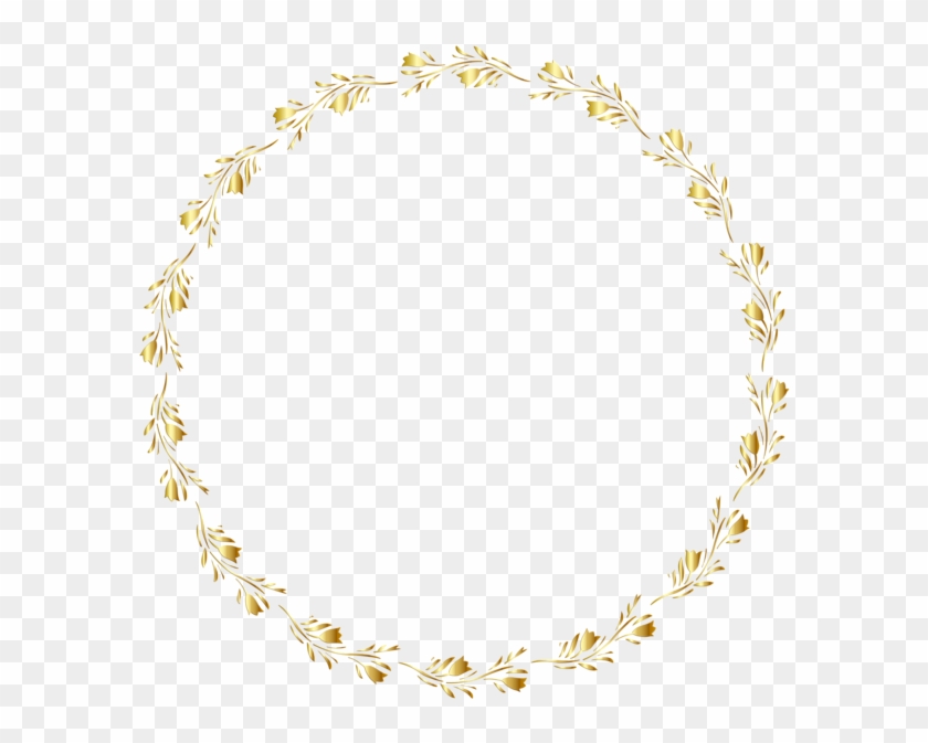 Gold Round Floral Border Transparent Clip Art Image - Floral Border Transparent Background - Png Download #1633649